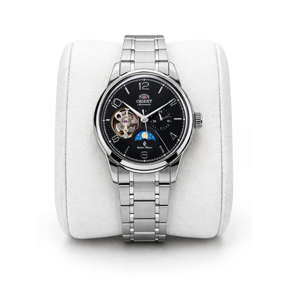 Orient moon phase open heart watch